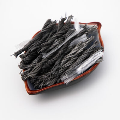 Durable PP Hybrid Fiber combining fibrillated mesh and twisted bunchy fibers for concrete reinforcement